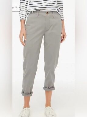 J. Crew High Rise Girlfriend Chino-dove gray
